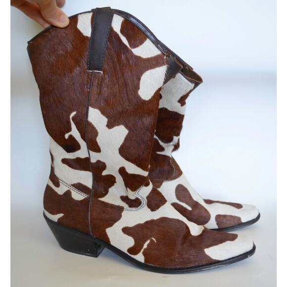 Matisse Vintage Cow Print Calf Hair Western Boots Size 9.5 - Picture 2 of 7